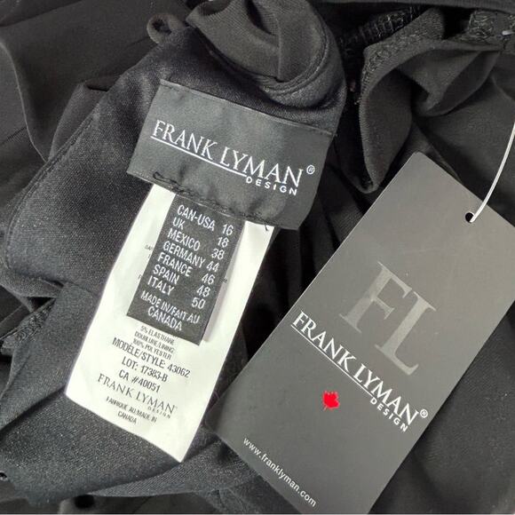 Frank Lyman Design NWT Black Jewel Sleeve Belted Jumpsuit Size 16 - Picture 13 of 16